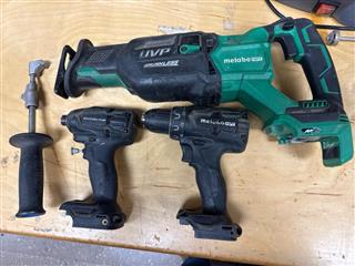 METABO COMBO SET (CR 36DA, WH 18DBFL2, DS 18DBFL2) w/ 2 Batteries & Charger